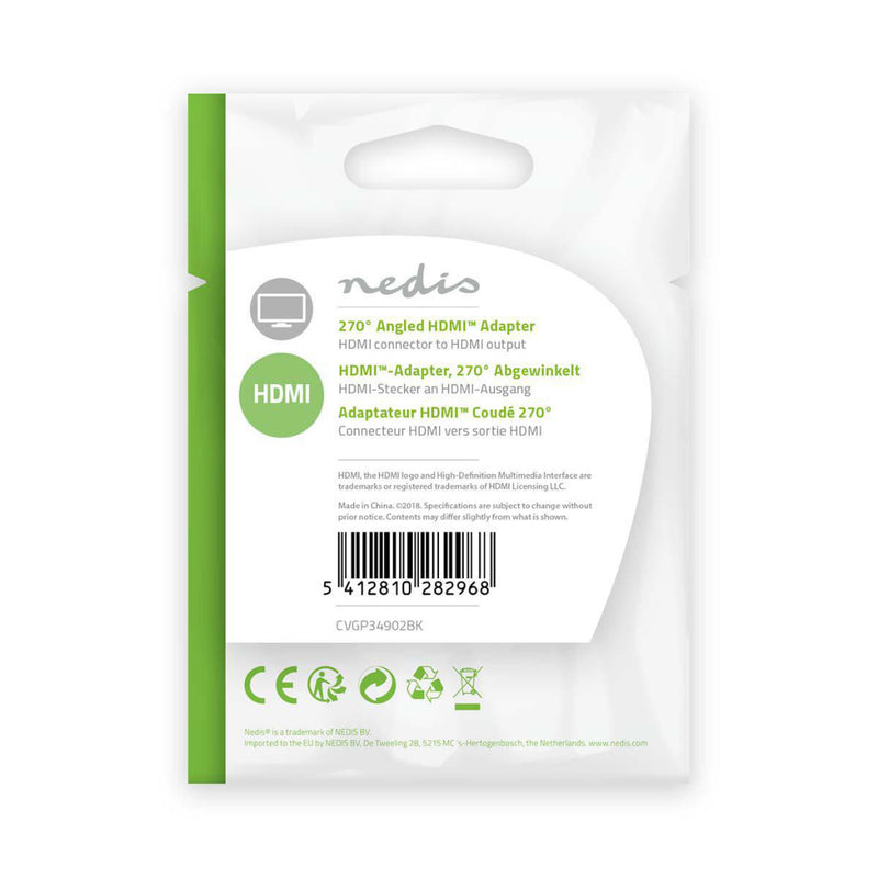 Nedis CVGP34902BK Hdmi&trade;-adapter Hdmi&trade;-connector - Hdmi&trade; Female 270&deg; Gehoekt Z