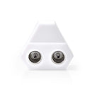 Nedis CSGP40953WT Coaxsplitter Iec (coax) Male - 2x Iec (coax) Female Wit