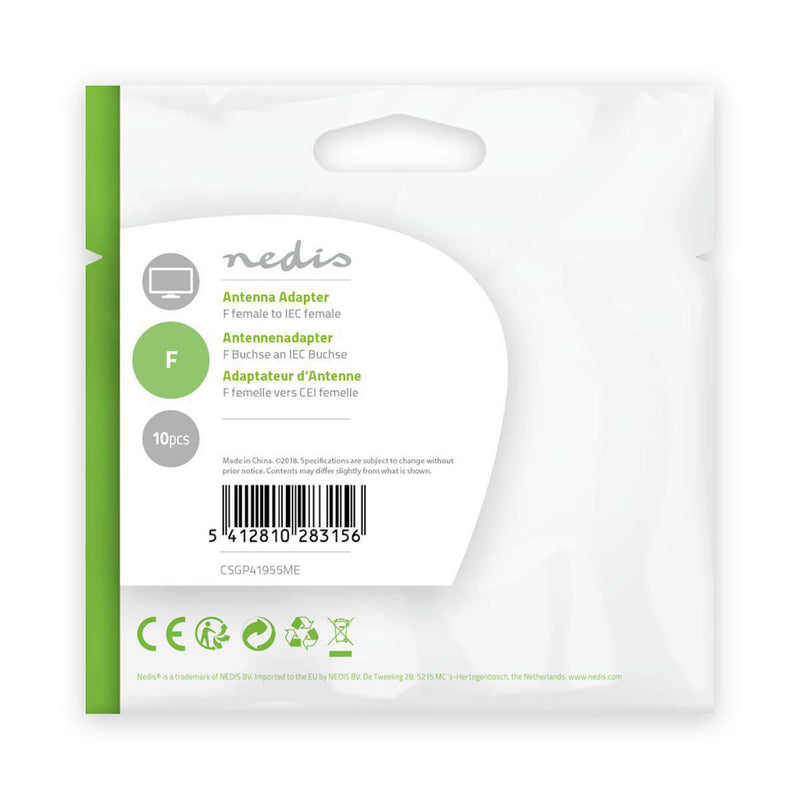 Nedis CSGP41955ME Satelliet- En Antenne-adapter F Female - Iec (coax) Female Metaal