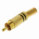 Nedis CAGP24900BK Rca-connector Recht Male Verguld Soldeer Diameter Kabelinvoer: 7.0 Mm Metaal Goud