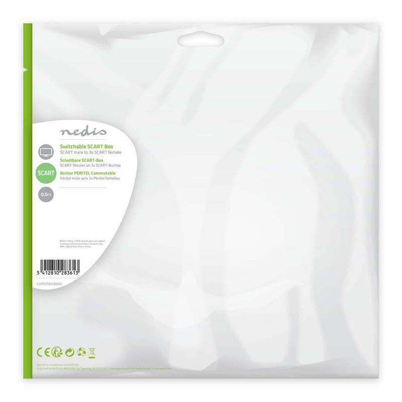Nedis CVGP31835BK05 Schakelbare Scart-box Scart Male - 3x Scart Female 0,5 M Zwart