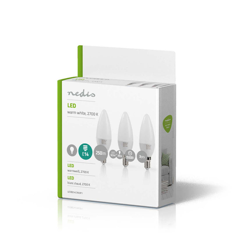 Nedis LEDBE14CAN3P1 Led-lamp E14 Kaars 3,5 W 250 Lm