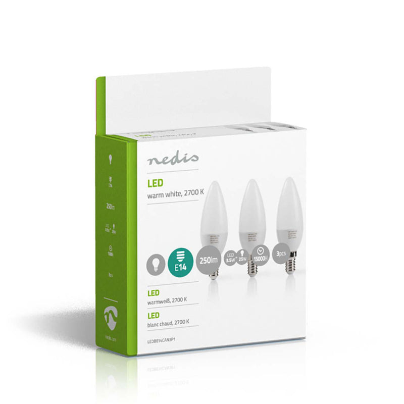Nedis LEDBE14CAN3P1 Led-lamp E14 Kaars 3,5 W 250 Lm