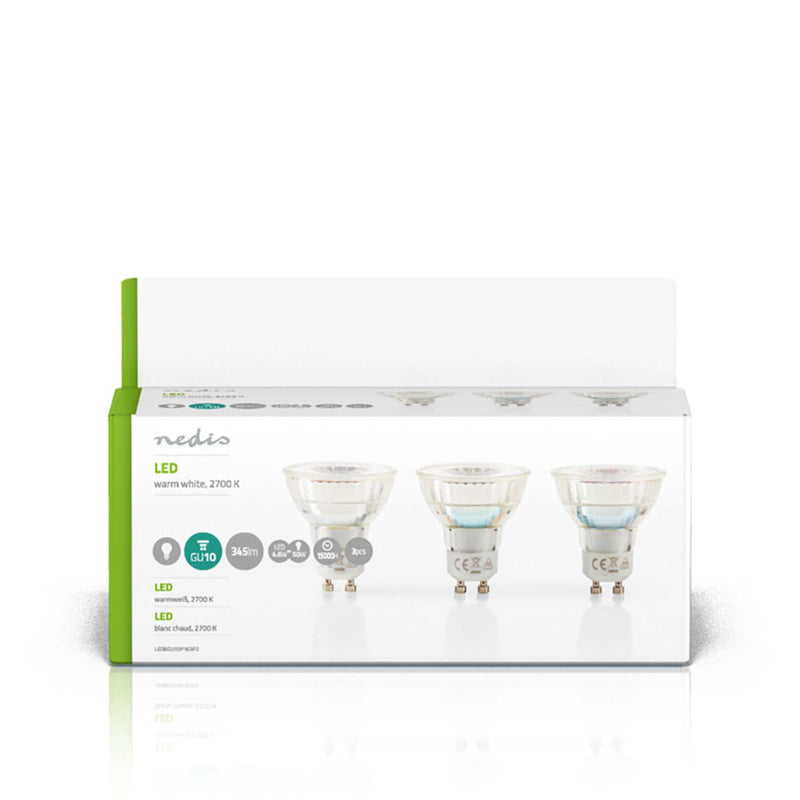 Nedis LEDBGU10P163P2 Led-lamp Gu10 Par 16 4,6 W 345 Lm 3-pack