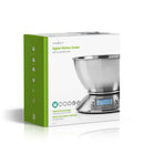 Nedis KASC111SI Digitale Keukenweegschaal Verlicht Lcd-scherm Temperatuur Wekker Metaal