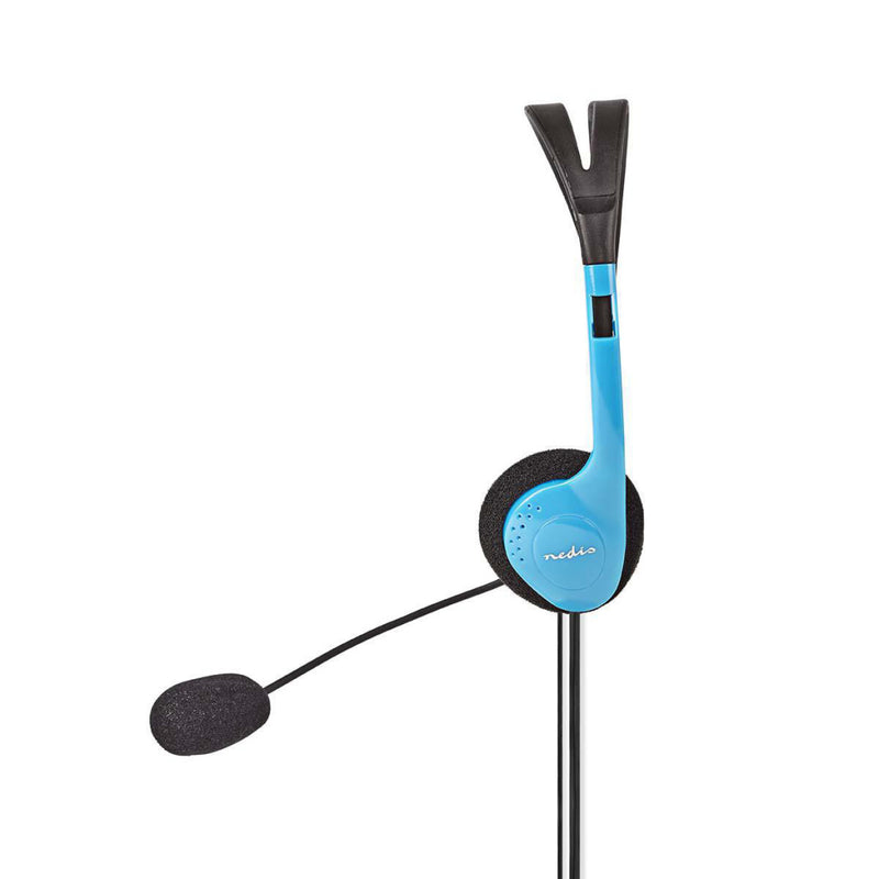 Nedis CHST100BU Pc-headset On-ear 2x 3,5 Mm Connectoren 2,0 M Blauw