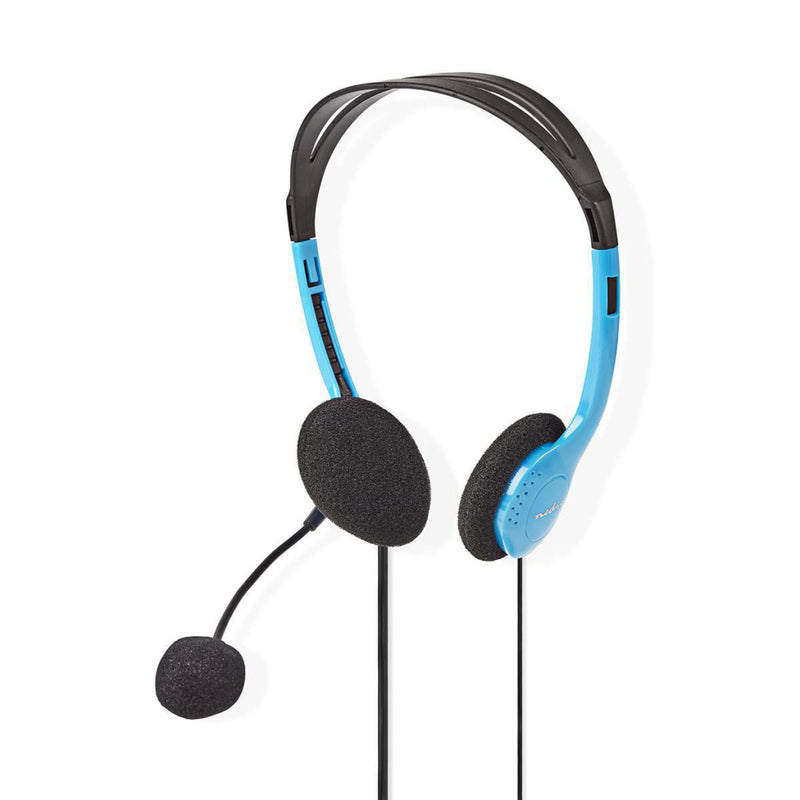 Nedis CHST100BU Pc-headset On-ear 2x 3,5 Mm Connectoren 2,0 M Blauw