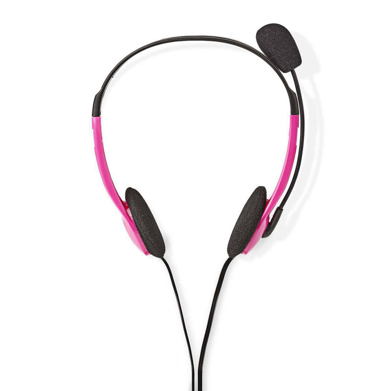 Nedis CHST100PK Pc-headset On-ear 2x 3,5 Mm Connectoren 2,0 M Roze