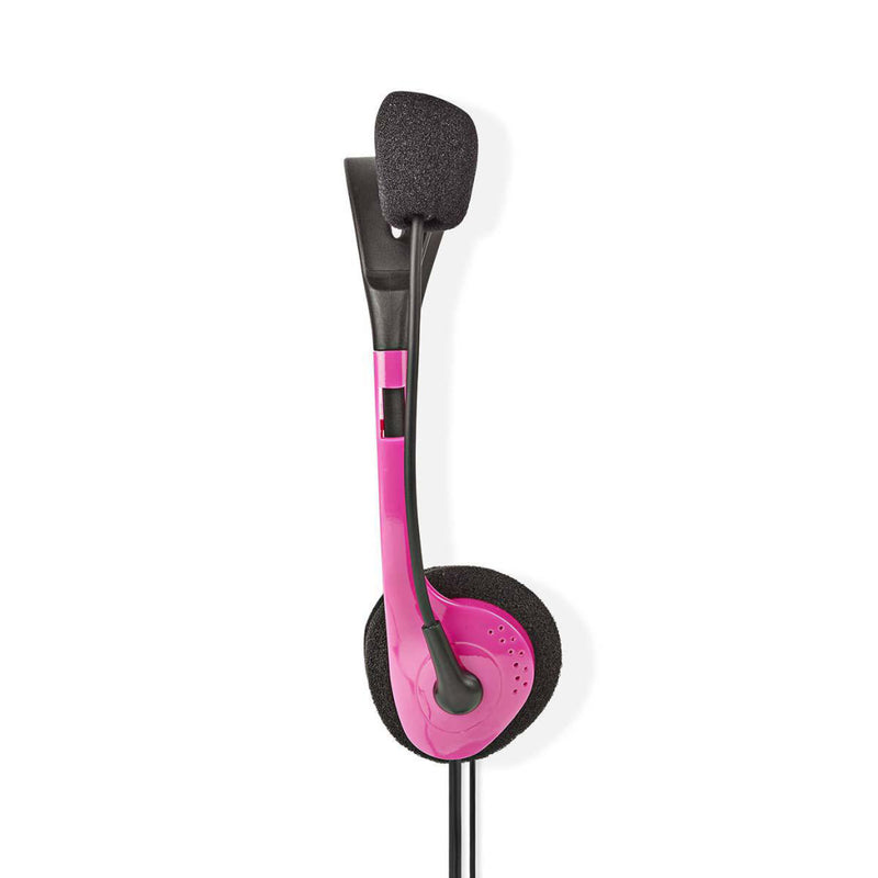 Nedis CHST100PK Pc-headset On-ear 2x 3,5 Mm Connectoren 2,0 M Roze