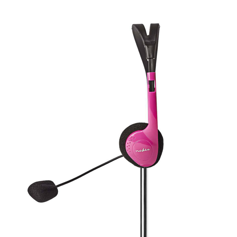 Nedis CHST100PK Pc-headset On-ear 2x 3,5 Mm Connectoren 2,0 M Roze