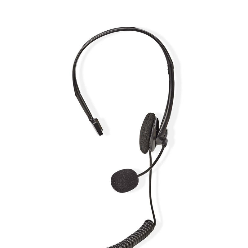 Nedis CHSTRJ100BK Pc-headset On-ear Rj9-connector 2,2 M Zwart