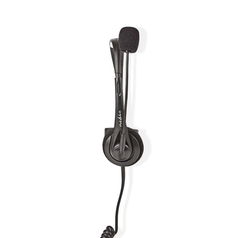 Nedis CHSTRJ100BK Pc-headset On-ear Rj9-connector 2,2 M Zwart