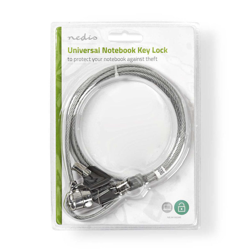 Nedis NBLKK1002ME Notebookvergrendeling Sleutel 1,8 M Zilver