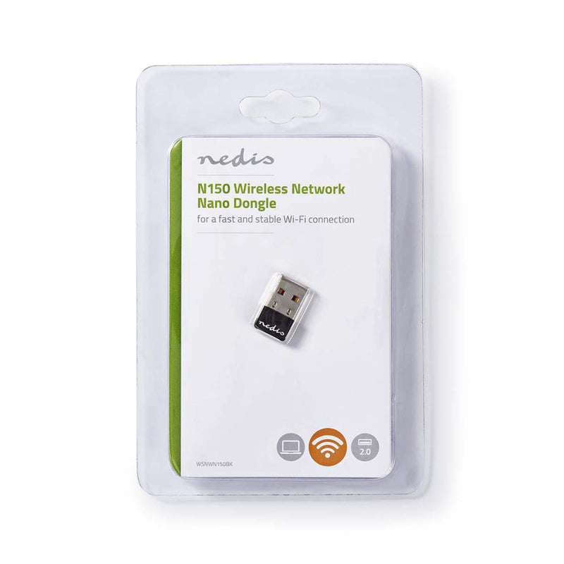 Nedis WSNWN150BK Dongle Voor Draadloos Netwerk N150 2,4 Ghz Zwart
