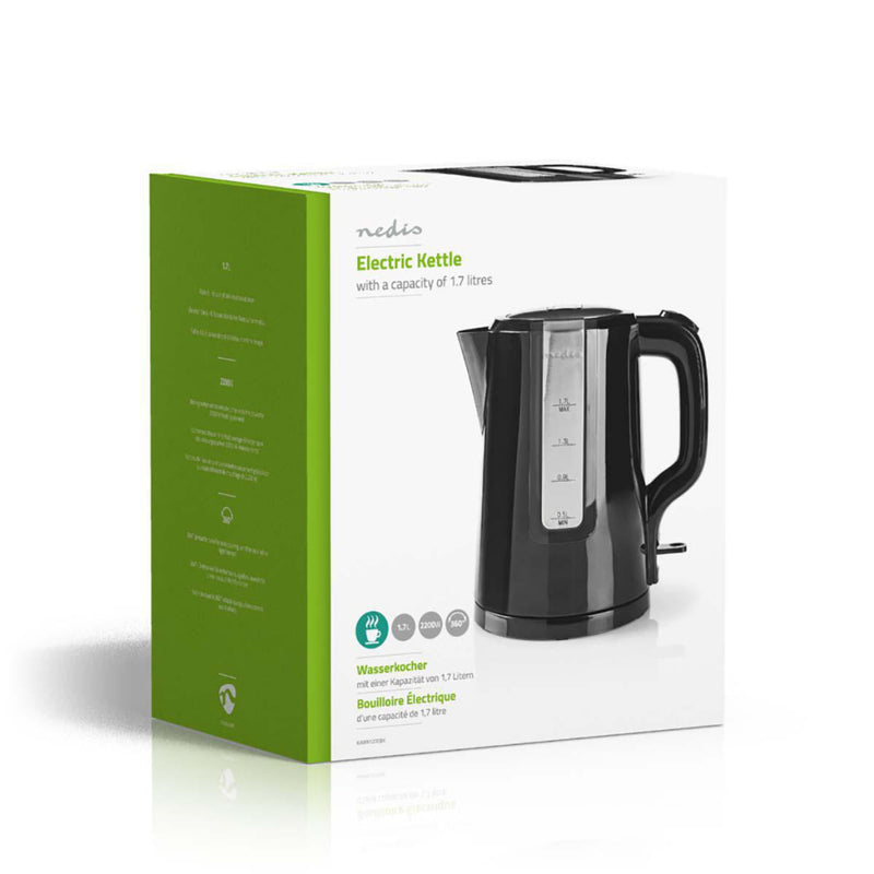 Nedis KAWK120EBK Waterkoker 1,7 L Led-verlichting Zwart
