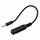 Nedis CAGB22550BK02 Stereo-audiokabel 3,5 Mm Male - 6,35 Mm Female 0,2 M Zwart