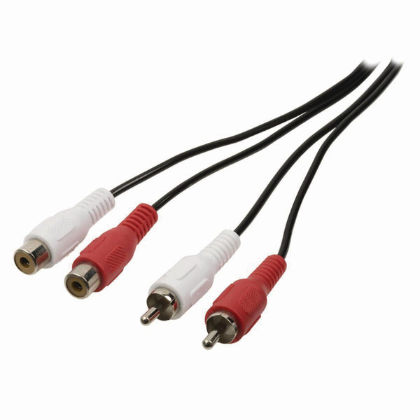 Nedis CAGB24205BK50 Stereo-audiokabel 2x Rca Male - 2x Rca Female 5,0 M Zwart