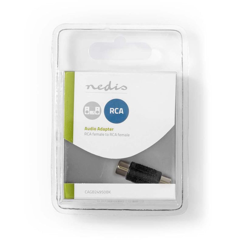 Nedis CAGB24950BK Mono-audioadapter Rca Female - Rca Female Zwart