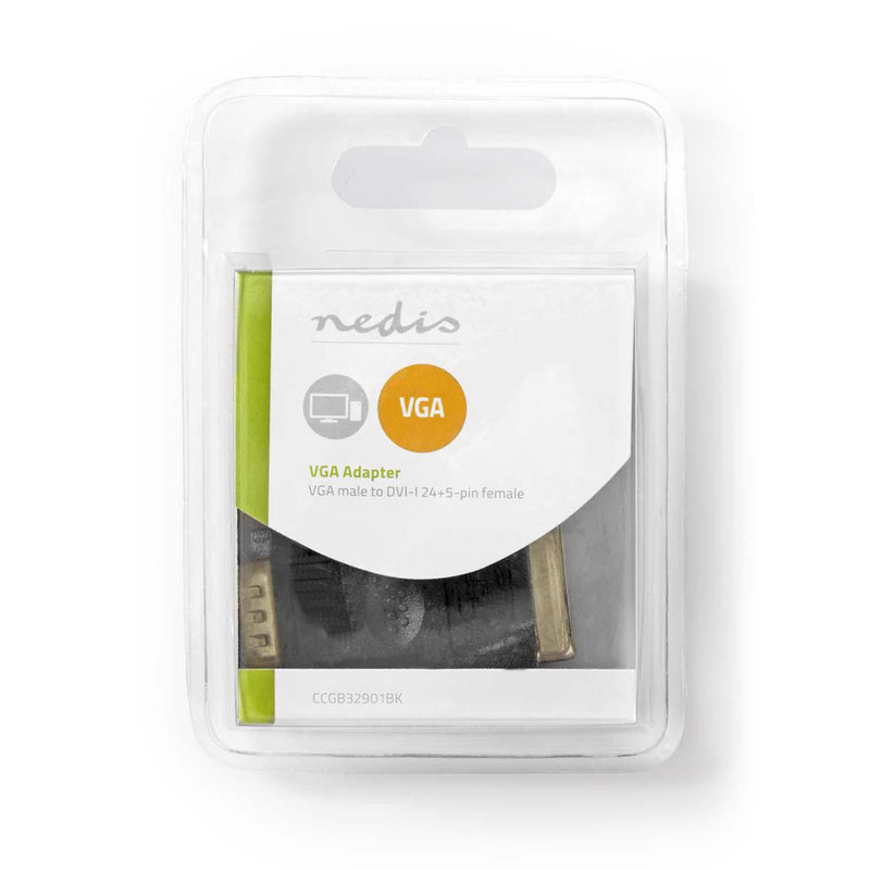 Nedis CCGB32901BK Vga - Dvi-adapter Vga Male - Dvi-i 24+5-pins Female Zwart
