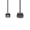 Nedis CCGB37400BK20 Mini-displayport-kabel Mini-displayport Male - Displayport Male 2,0 M Zwart