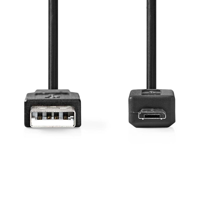 Nedis CCGB60500BK10 Usb-kabel Usb 2.0 Usb-a Male Usb Micro-b Male 480 Mbps Vernikkeld 1.00 M Rond P