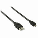 Nedis CCGB60500BK20 Usb-kabel Usb-a Male Usb Micro-b Male Vernikkeld 2.00 M Rond Pvc Zwart Blister