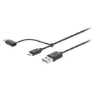 Nedis CCGB60610BK10 2-in-1 Sync- En Oplaadkabel Usb-a Male - Usb Micro-b / Type-c? Male 1,0 M Zwart