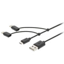 Nedis CCGB60620BK10 3-in-1 Sync And Charge-kabel Usb-a Male - Micro B Male / Type-c? Male / 8-pins