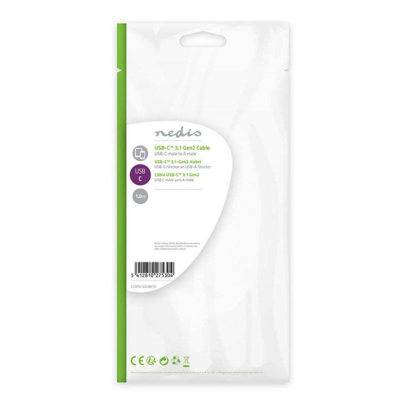 Nedis CCGB61650BK10 Usb-c? 3.1 Gen2-kabel Type-c? Male - A Male 1,0 M Zwart