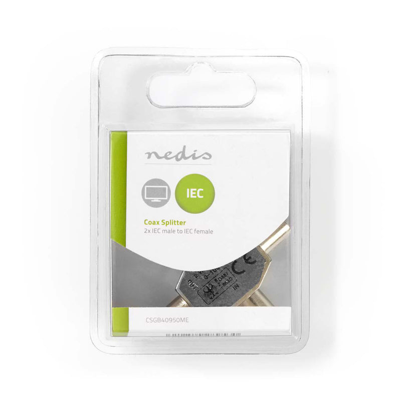 Nedis CSGB40950ME Coaxsplitter 2x Iec (coax) Male - Iec (coax) Female Metaal