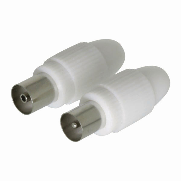 Nedis CSGB40999WT Iec (coax) -connector Male + Female - Recht 2 Stuks Wit