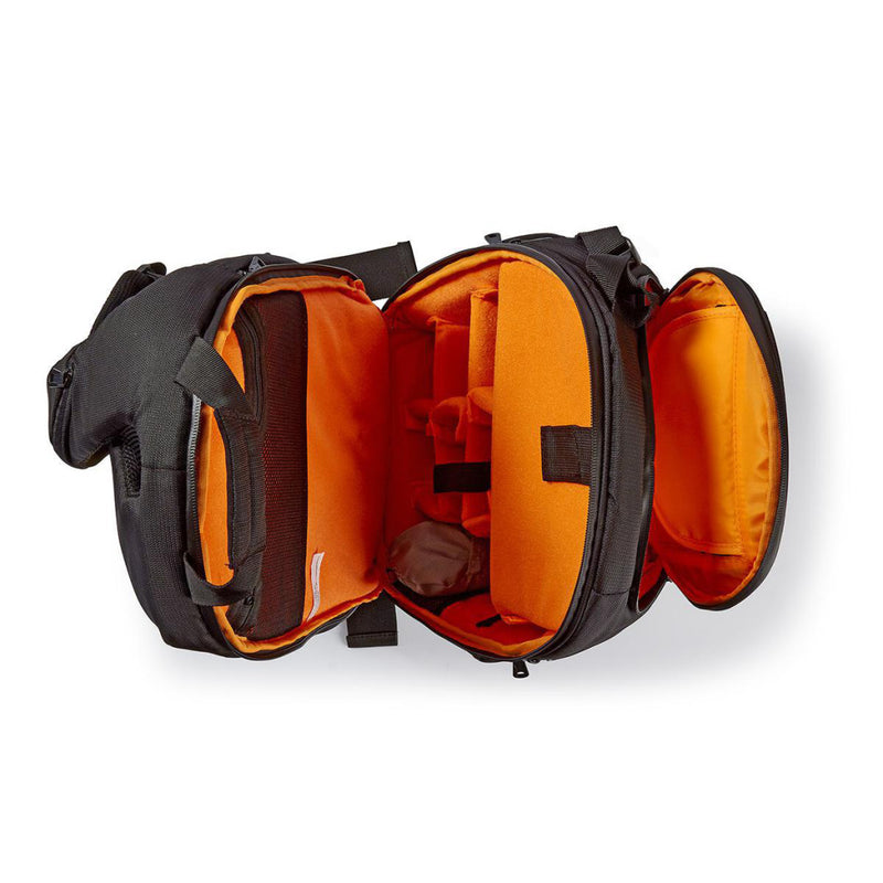Nedis CBAG400BK Cameratas Rugtas 290 X 410 X 150 Mm 10 Binnenvakken Zwart/oranje