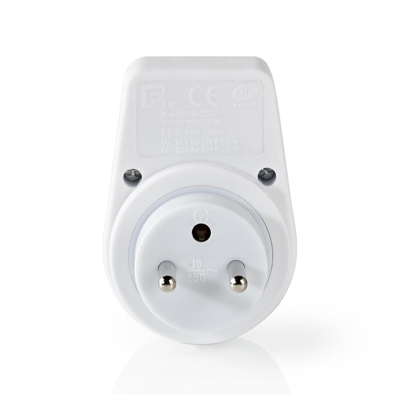 Nedis EXSO100SPE1WT Stekkerdoos Met Overspanningsbeveiliging 1-weg France / Type-e (cee 7/6) Oversp