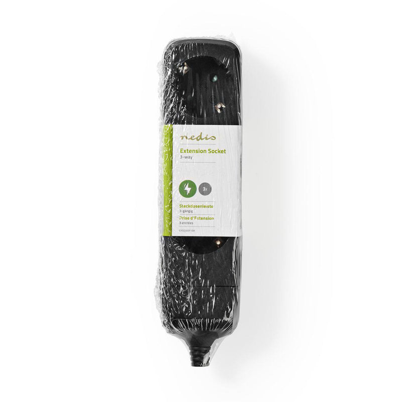 Nedis EXSO300F1BK Stekkerdoos Beschermend Contact 3-weg Zwart