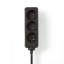 Nedis EXSO330E1BK Stekkerdoos France / Type-e (cee 7/6) 3-wegs 3.00 M 3680 W 16 A Soort Aarding: Aa