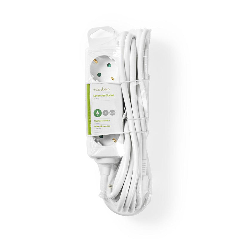 Nedis EXSO350F1WT Stekkerdoos Beschermend Contact 3-weg 5,0 M Wit