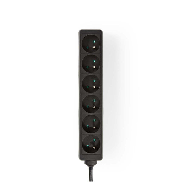 Nedis EXSO615E1BK Stekkerdoos France / Type-e (cee 7/6) 6-wegs 1.50 M 3680 W 16 A Soort Aarding: Aa