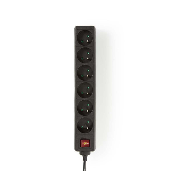Nedis EXSO615E2BK Stekkerdoos France / Type-e (cee 7/6) 6-wegs 1.50 M 3680 W 16 A Soort Aarding: Aa