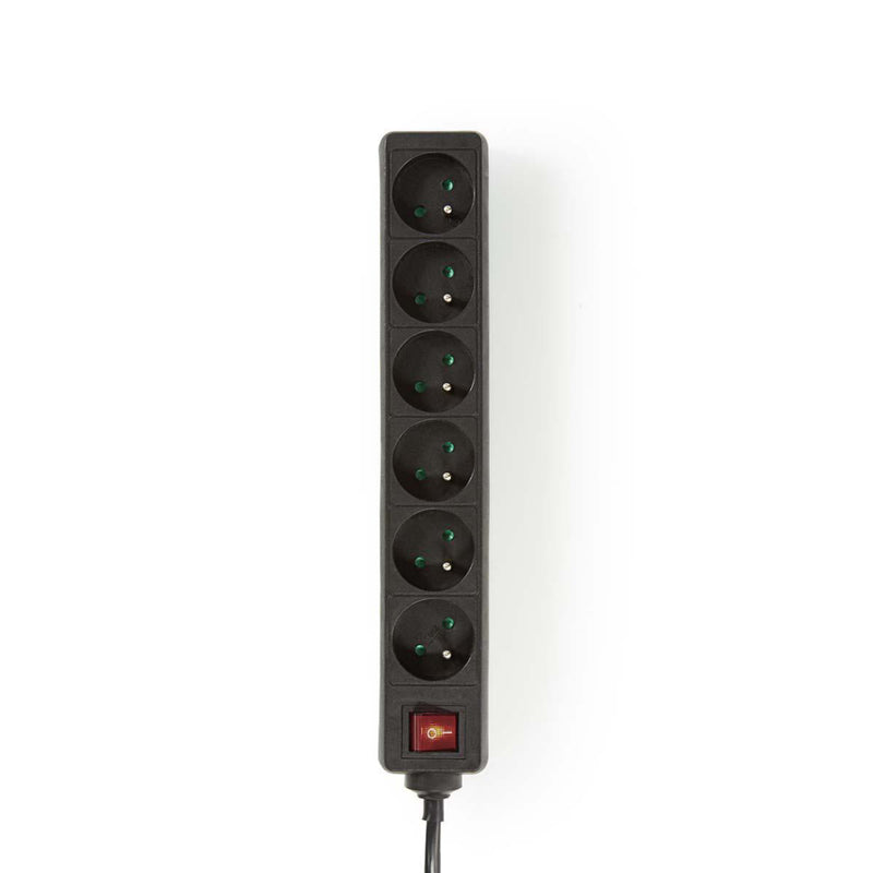 Nedis EXSO615E2BK Stekkerdoos France / Type-e (cee 7/6) 6-wegs 1.50 M 3680 W 16 A Soort Aarding: Aa