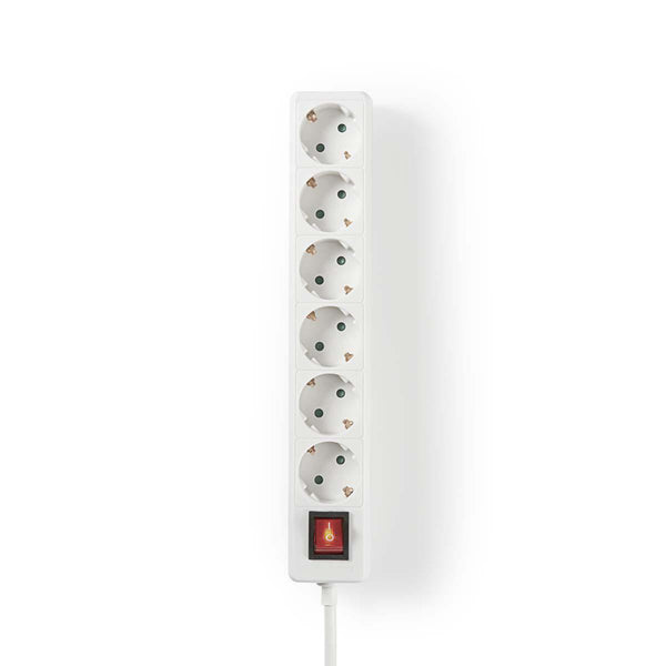 Nedis EXSO615F2WT Stekkerdoos Beschermend Contact Met Aan/uit-schakelaar 6-wegs 1,5 M Wit