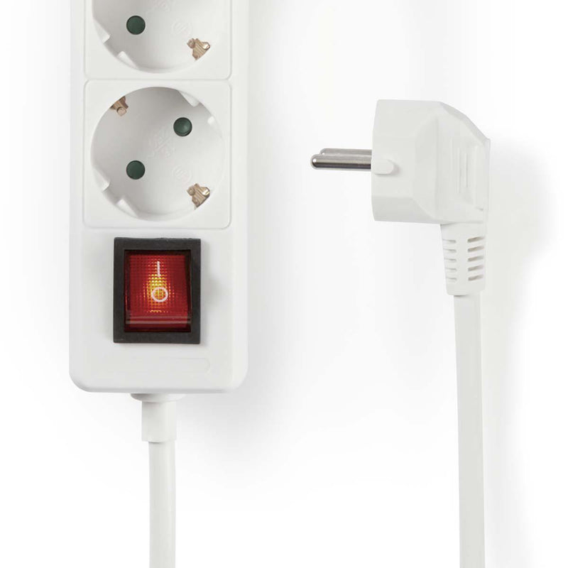 Nedis EXSO615F2WT Stekkerdoos Beschermend Contact Met Aan/uit-schakelaar 6-wegs 1,5 M Wit