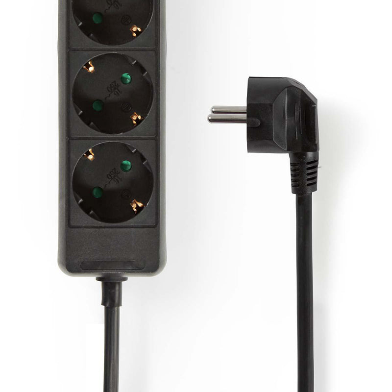 Nedis EXSO630F1BK Stekkerdoos Beschermend Contact 6-wegs 3,0 M Zwart