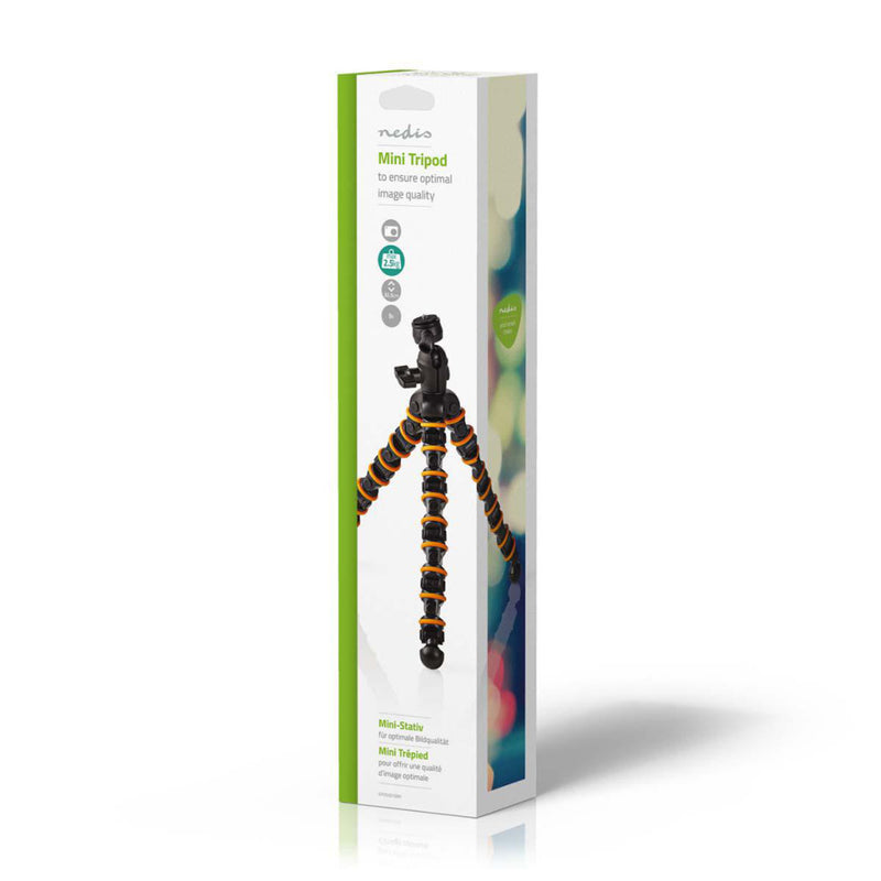 Nedis GPOD3210BK Ministatief Max. 2,5 Kg 30,0 Cm Flexibel Zwart/oranje