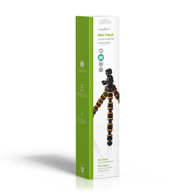Nedis GPOD3210BK Ministatief Max. 2,5 Kg 30,0 Cm Flexibel Zwart/oranje