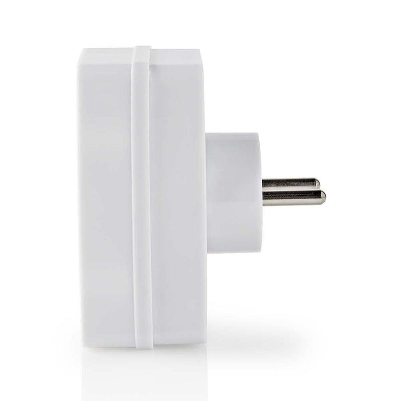 Nedis PSSPL200C2WT Stopcontact-splitter France / Type-e (cee 7/6) 250 V Ac 50 Hz Stroomkabel Zijde