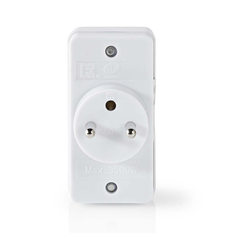 Nedis PSSPL200C2WT Stopcontact-splitter France / Type-e (cee 7/6) 250 V Ac 50 Hz Stroomkabel Zijde