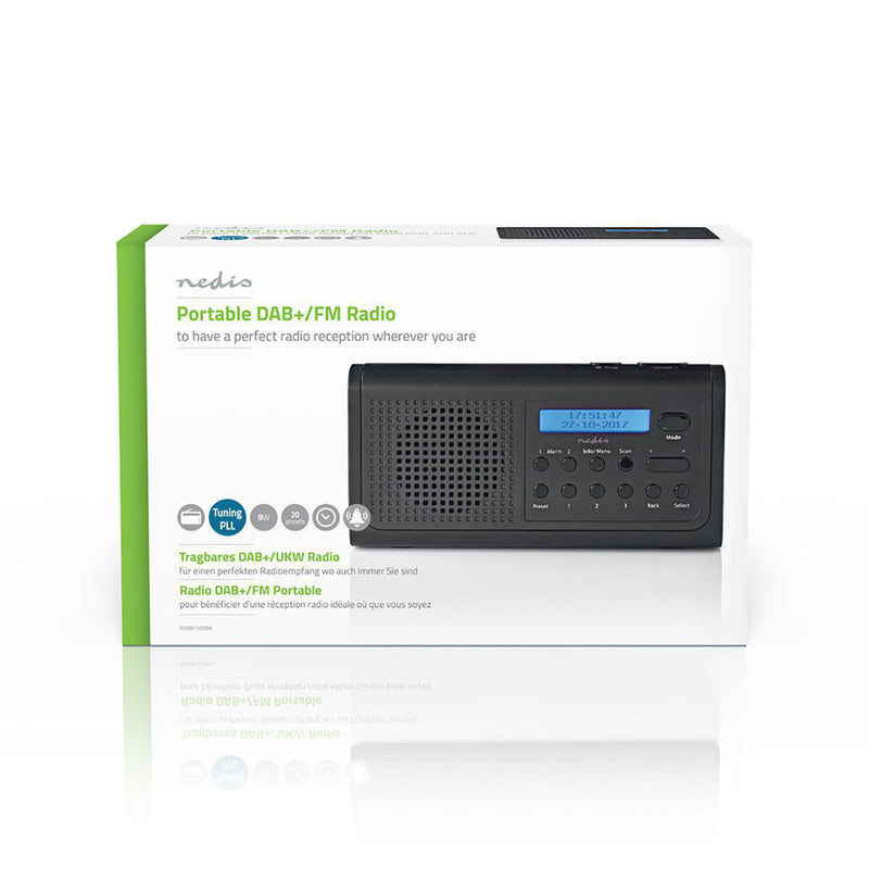 Nedis RDDB1500BK Dab+-radio 3 W Fm Klok- En Alarmfunctie Zwart