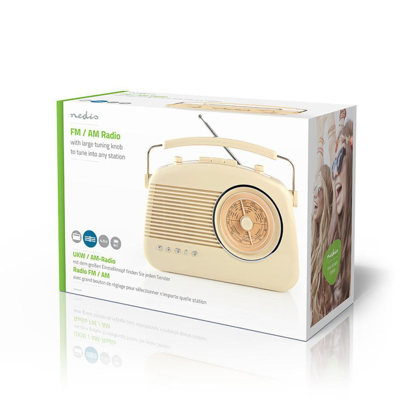 Nedis RDFM5000BG Fm-radio 4,5 W Draaggreep Ivoor
