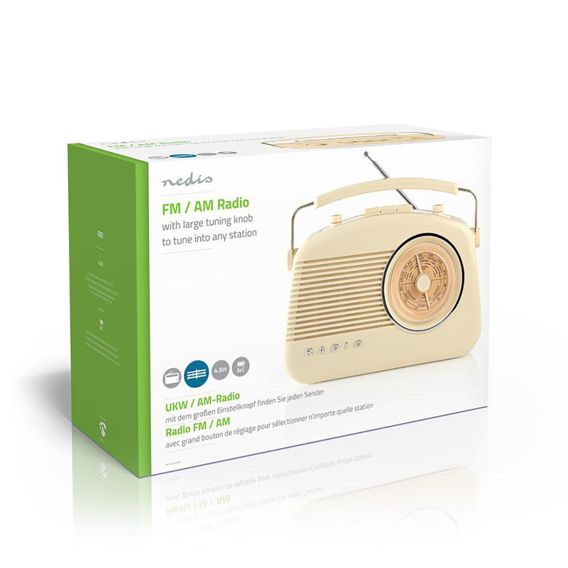 Nedis RDFM5000BG Fm-radio 4,5 W Draaggreep Ivoor