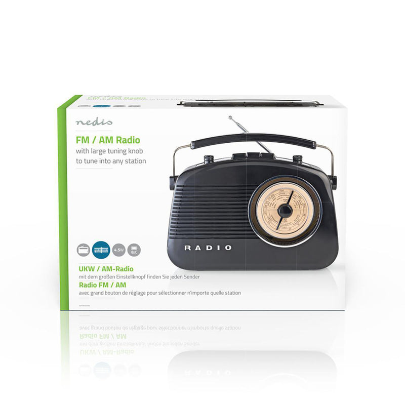 Nedis RDFM5000BK Fm-radio 4,5 W Draaggreep Zwart
